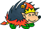 mouiky the super cute hedgehog is a happy elf disguised for christmas in this iMessage sticker